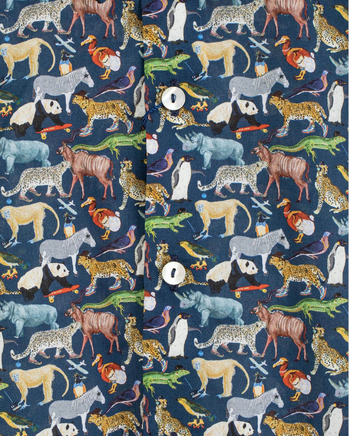 Bernard Liberty Navy Animals Shirt